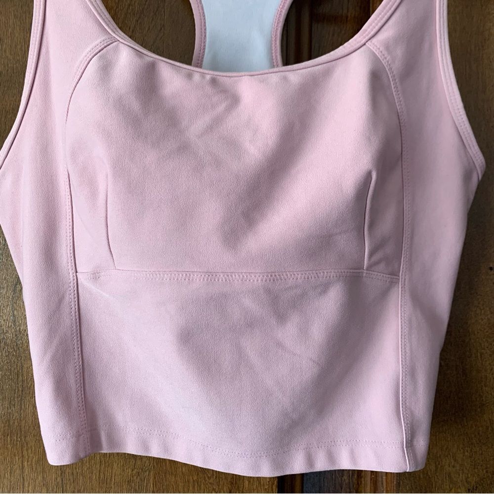 Light Pink Racerback Crop Tank Top - Picture 4 of 6